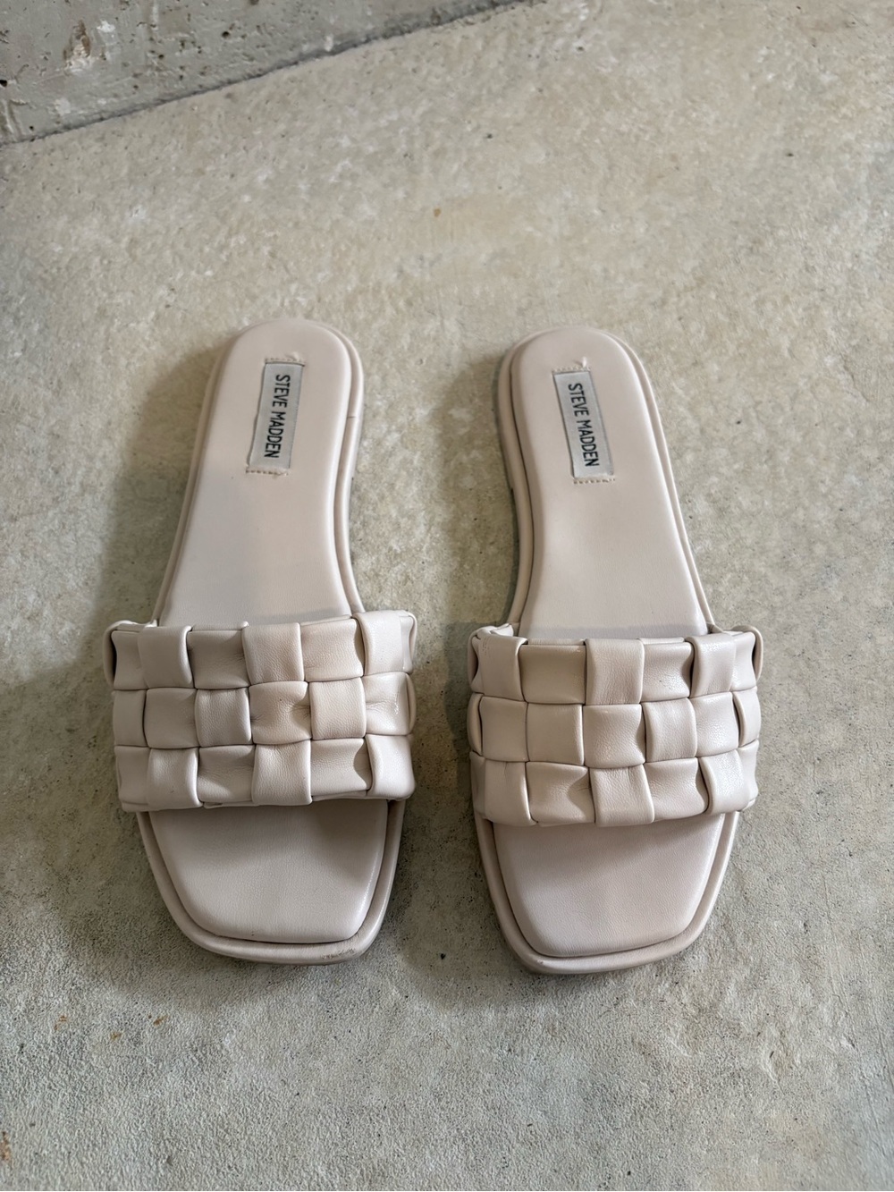 Steve Madden size 10 square toe braided sandel slides